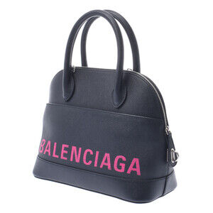 Balenciaga Ville Leather Top Handle Handbag Black